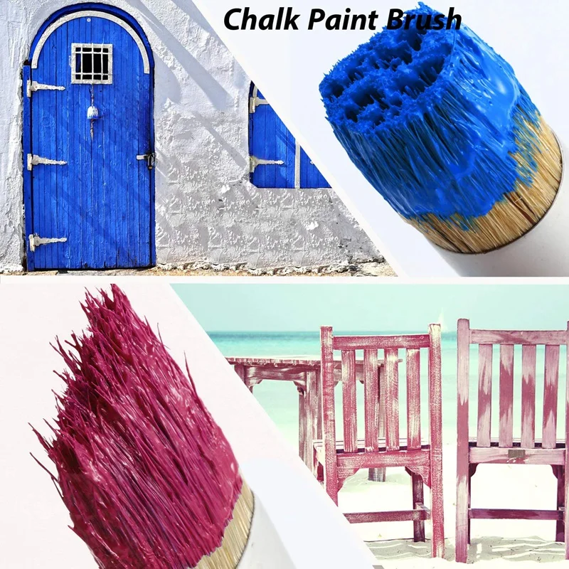

2Pcs Chalk and Wax Paint Brushes Painting Brush Bristle Stencil Brushes Round Chalked Painting Bristles for DIY Painting