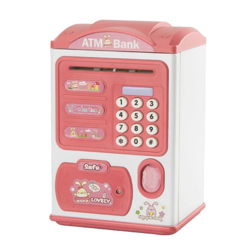 

Password Piggy Bank Smart Cartoon Creative Children Cute Music Light Fingerprint Unlock Automatic Roll Money Piggy Bank To DXAD
