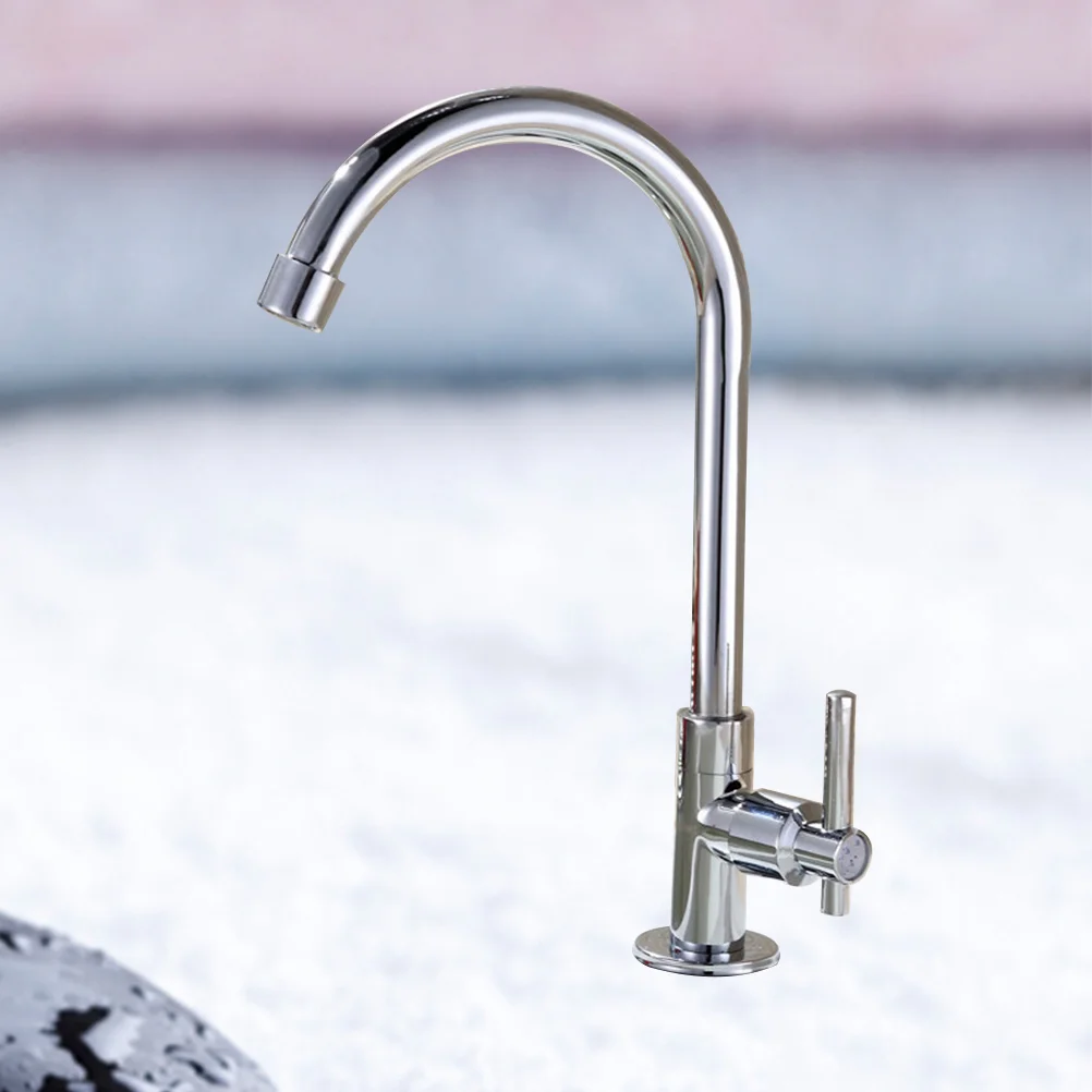 

Durable Basin Faucet Vertical Type Water Tap Spiral Vegetable Faucet Single Cold Water Faucet Kitchen Supplies