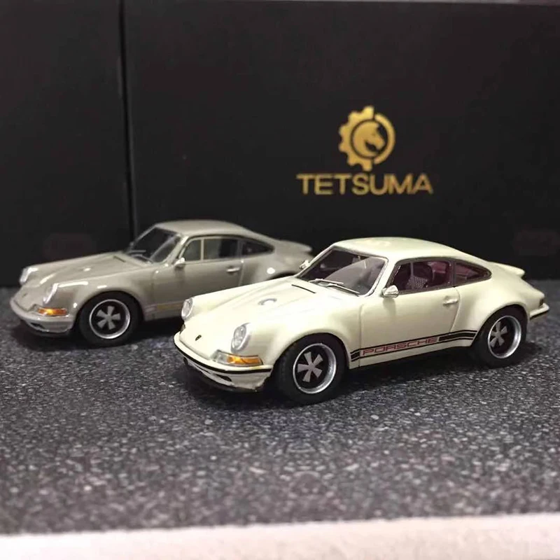 

TETSUMA 1:64 модель автомобиля Porsche RWB 964 коллекция автомобилей из литой смолы-Бренди белый и песочно-серый
