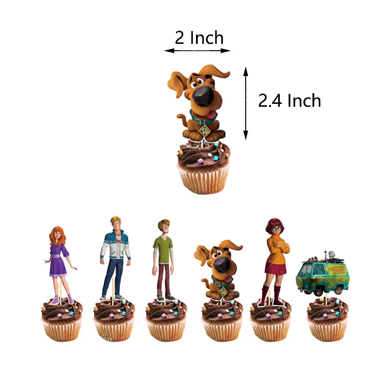 Globo de l&aacute;tex de 12 pulgadas para decoraciones de fiesta de cumplea&ntilde;os, cartel de actividades de fiesta tem&aacute;tica de Scooby Doo, tarjeta de pastel, juego de dise&ntilde;o de escena de Baby Shower-3