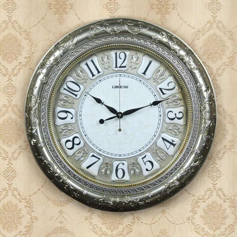 Настенные часы в европейском ретро стиле бесшумные большие цифровые настенные