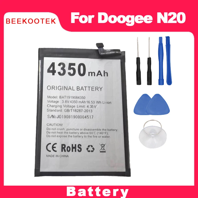 

Запасной аккумулятор DOOGEE N20, 100% оригинальный новый высококачественный аккумулятор большой емкости 4350 мАч Для DOOGEE N20