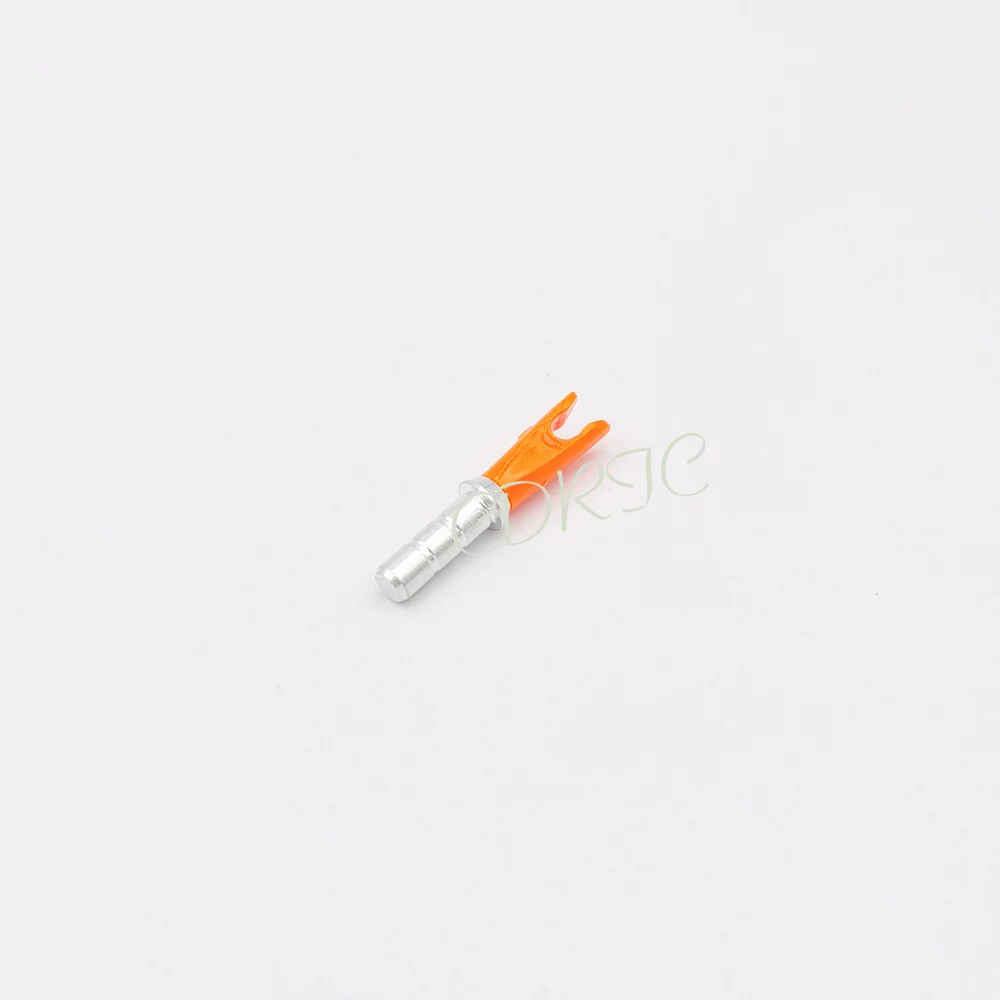 solid orange 25 шт Пластиковые стрелы Nock с алюминиевой булавкой ID 4,2 мм для стрельбы из лука охоты - Цвет: solid orange
