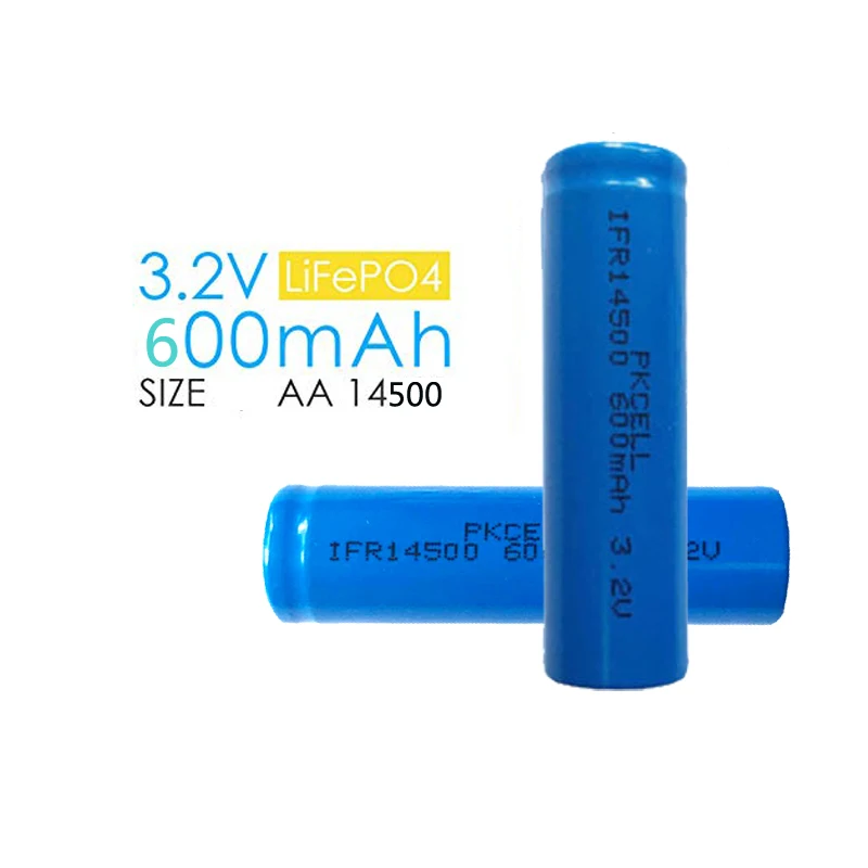 Аккумуляторная литий-ионная батарея AA 3 2 мАч IFR14500 4x PKCELL Lifepo4 14500 в 600 для солнечной