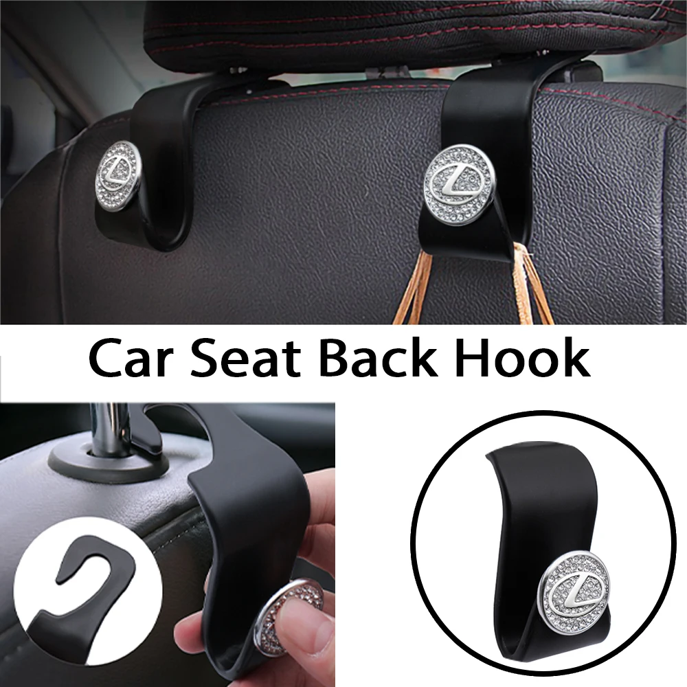 

Bling Car Logo Seat Back Hook Portable Hanging Crystal Bag Rack Car Styling For Lexus ES300 RX330 GS300 IS250 IS200 CT200h NX RX