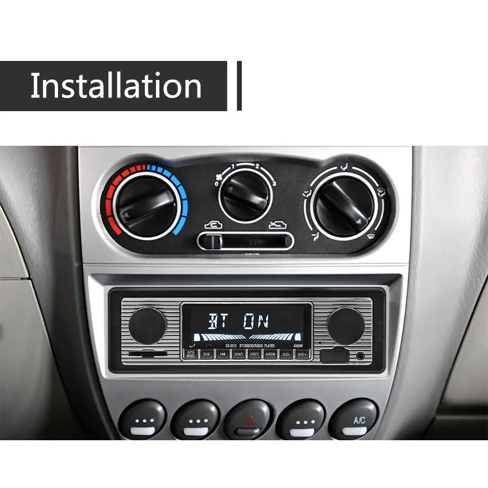 HiMISS Bluetooth винтажный автомобильный Радио MP3-плеер Стерео USB AUX классический автомобильный стерео аудио