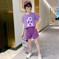 2021 summer girls clothes set children clothing outfits t shirt shorts for kids girls casual suit tracksuit 4 6 8 10 12 years