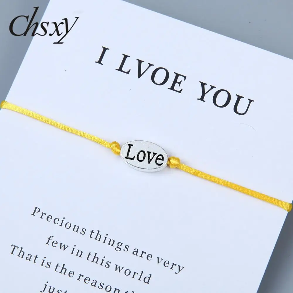 CHSXY простой дизайн амулетный браслет с биркой для влюбленных на удачу