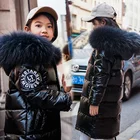 Зимняя модная детская пуховая хлопковая куртка, плотная теплая верхняя одежда для мальчиков и девочек, однотонная ветровка для детей, парки с капюшоном на возраст 2, 12, 14 лет