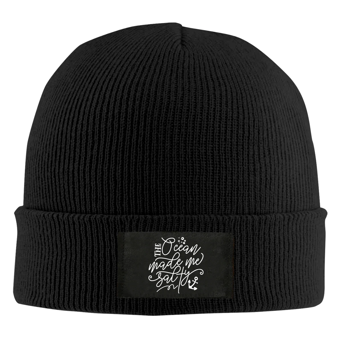 

The Ocean Made Me Salty Beanie Hats For Men Women With Designs Winter Slouchy Knit Skull Cap