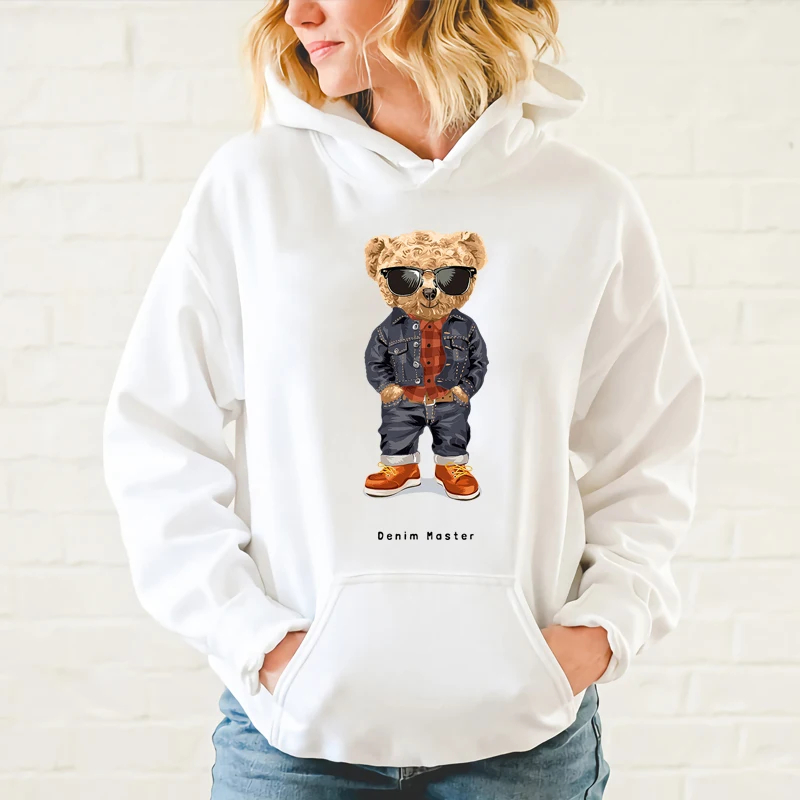 

Men's And Women's Custom Made Hoodies Belt Teddy Bear Personality Vintage Thickening Plus Size Lovers Autumn And Winter Top