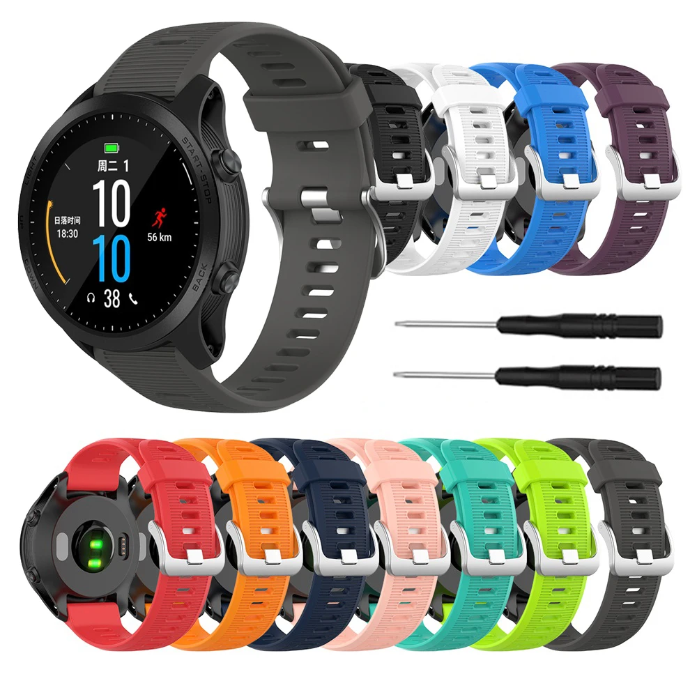 Модный спортивный силиконовый ремешок для часов Garmin Forerunner 945 935 Fenix 5 Plus Сменные мягкие браслеты