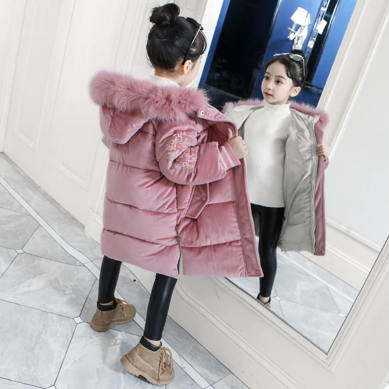 Коллекция 2019 года одежда для девочек зимняя куртка утепленное пальто Детская