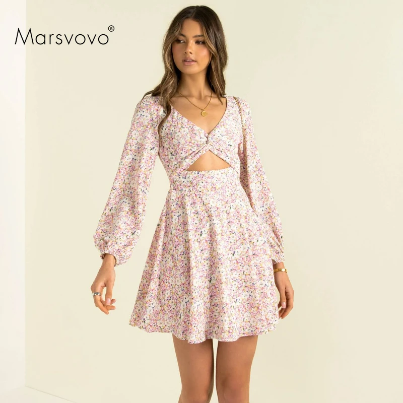 

Lantern Sleeve Dresses for Women 2021 Y2k Female Clothing Print Autumn Party Dresses Floral Dress 2021 Korean Fashion Vestidos