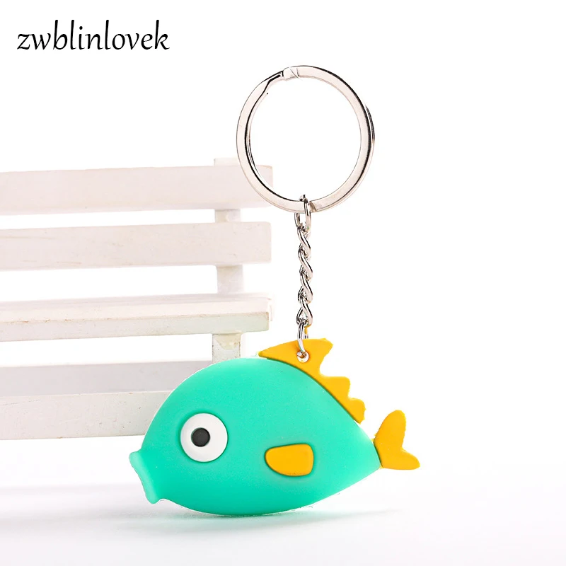 Брелок для ключей в автомобиль милая мультяшная аниме фигурка рыбы из ПВХ