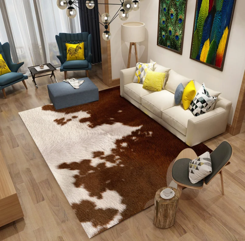 

StarBlue-HGS Cow Spot Mat Doormats Living Room Rug Carpet for Bedroom Indoor Outdoor Kids Play Mat Throw Rug03