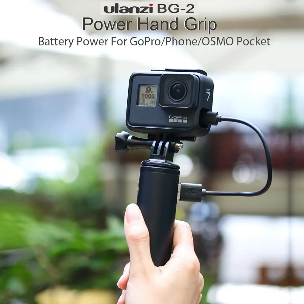 BEESCLOVER BG-2 Power Grip Stick for Gopro Vlog Selfie Handgrip Type-C Supply aluminum alloy Camera Handle r60 | Электроника