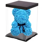 Симпатичный розовый медведь, романтический цветок на День святого Валентина, 25 см, для Дня матери Подарочный плюшевый мишка, для душа-30, Юбилейный свадебный