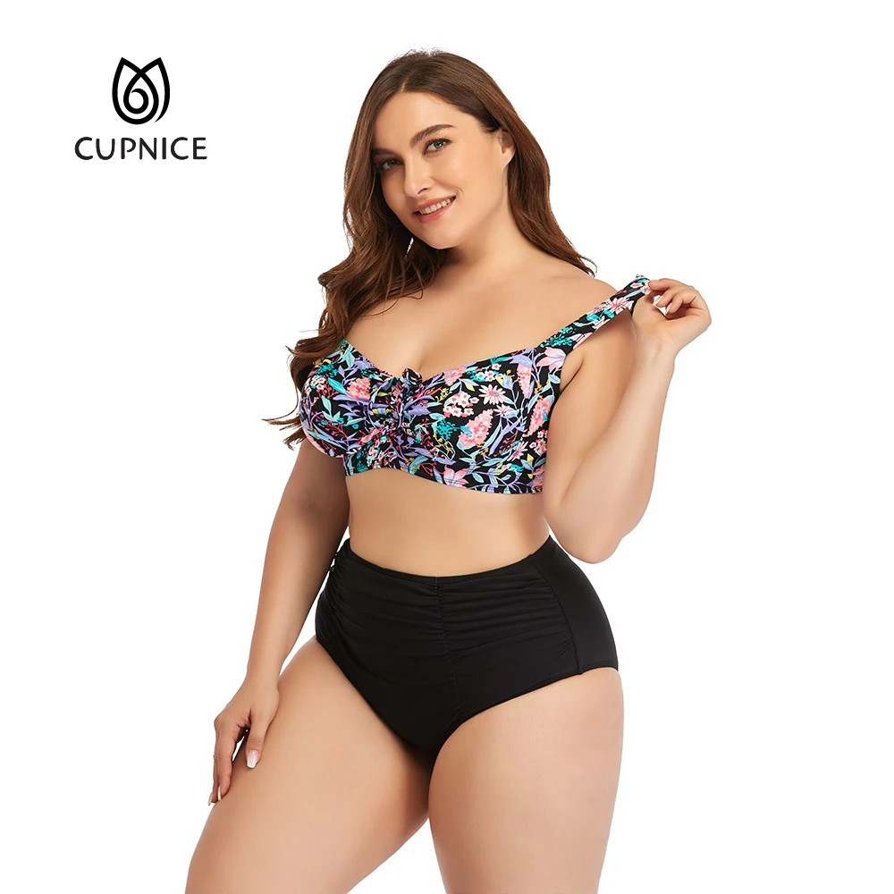 

Женский комплект бикини большого размера CUPNICE, отдельный купальник пуш-ап, купальный костюм с высокой талией, сексуальная пляжная одежда с ч...