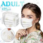 Кружевная марлевая маска с принтом для взрослых, дышащая маска для рта, одноразовая трехслойная маска для лица, маска, шарф, маска для косплея на Хэллоуин