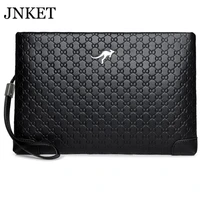 jnket new mens clutch handbag pu leather long wallet business bag large capacity clutch bag detachable wristlet