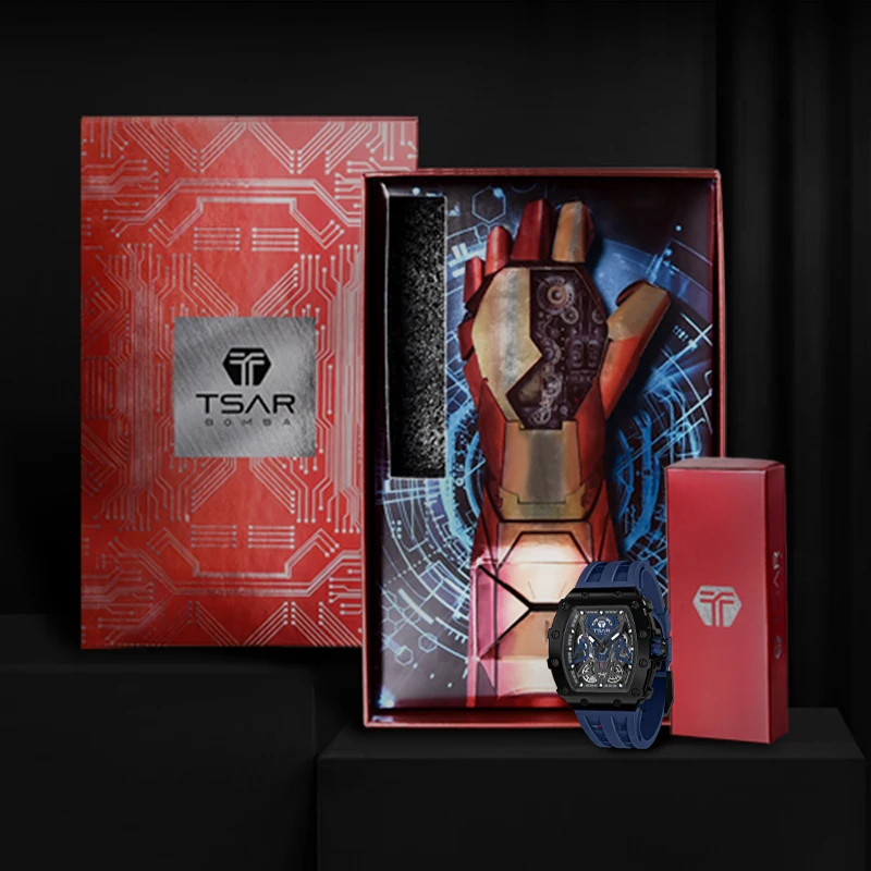 

Men Watches TSAR BOMBA 2021 New Automatic Skeleton Design Stainless Steel Waterproof Business Sport Mechanical Wristwatch