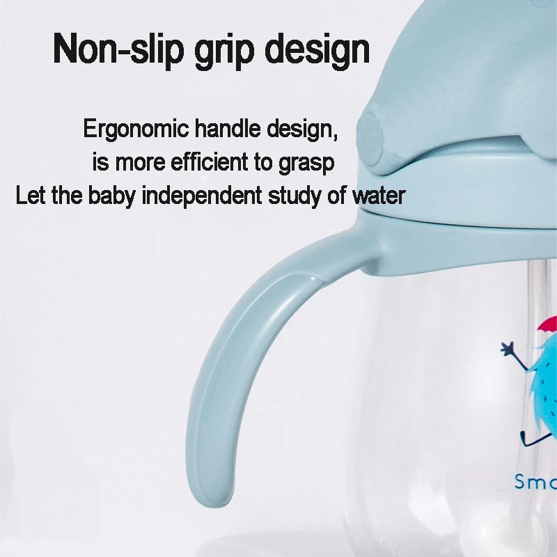 

Creative Cartoon Bottles Baby Straw Feeding Cup Portable Children's Cup Outdoor Plastic Kettle Water Bottles Kids BPA Free 260ML