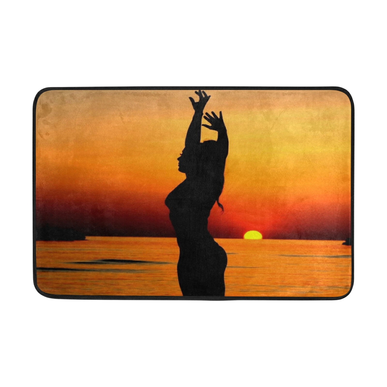 Новинка 2021 занавеска для душа в комплекте Черная Женская тканевая