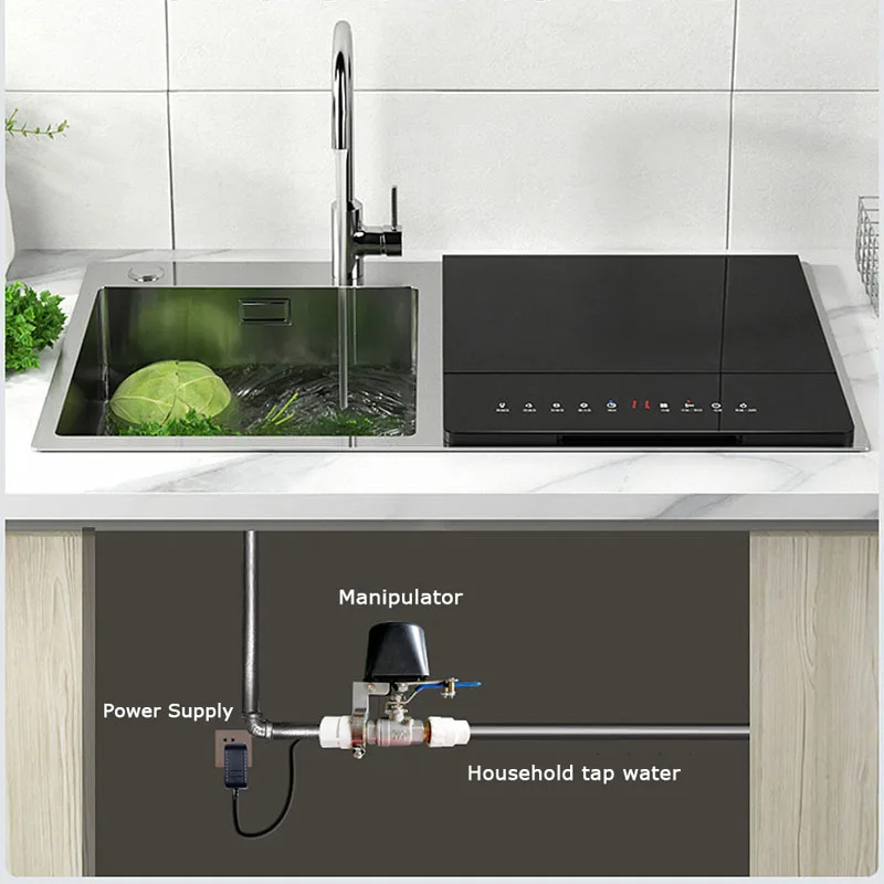 

1/2" Tuya Amazon Alexa Google Assistant Wireless Control Manipulator DN15 Gas Water WiFi Valve Smart Life Shut off Controller