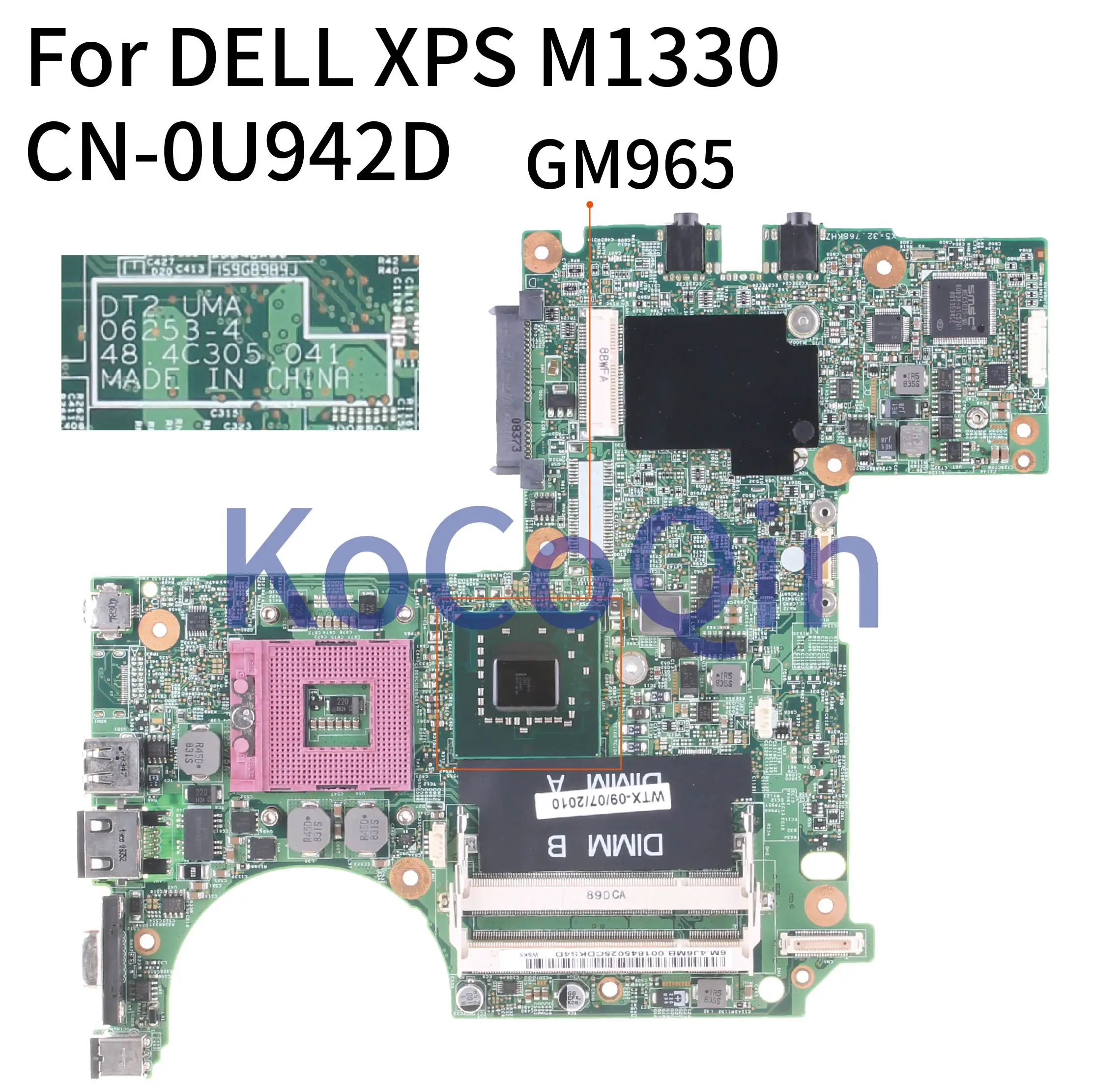 Kocoqin-placa-mãe para Laptop Dell Xps 1330 1318 M1330 M1318 Placa Principal 20224 48.4c305. 041 0u942d Gm965 Placa-mãe para notebook
