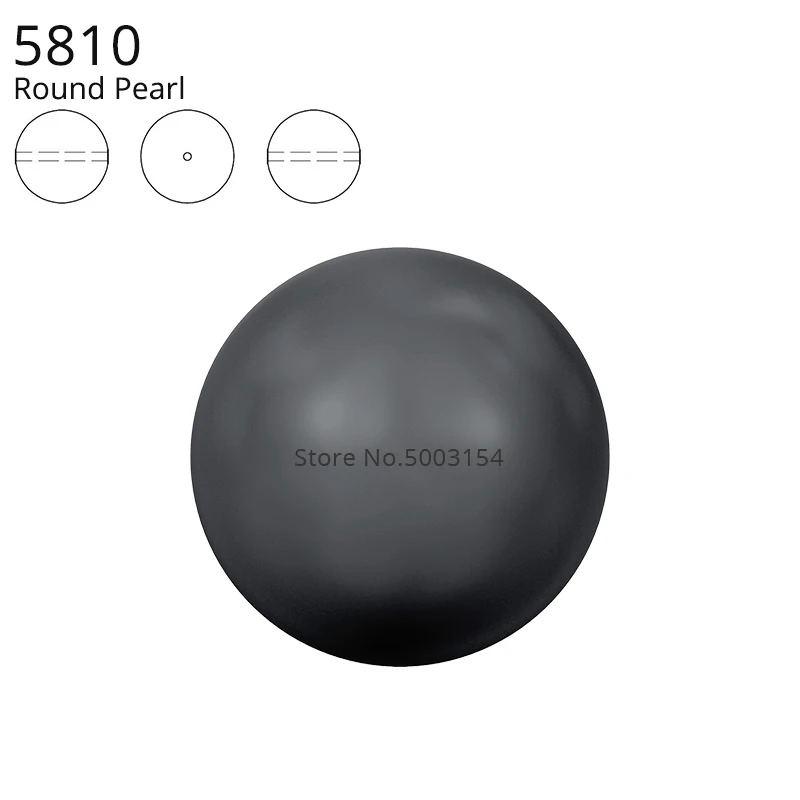 Black 298 С украшением в виде кристаллов от Swarovski 5810 круглая жемчужная бусина с целый Просверленный отверстие Бисер для самостоятельного изготовления браслетов ювелирные изделия сделать штуцер - Цвет: Black 298