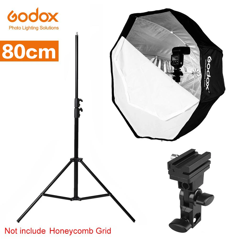 Godox 31,5 дюйма 80 см софтбокс в виде ВОСЬМИУГОЛЬНОГО зонта 200 см осветительный стенд зонтик Горячий башмак кронштейн комплект для вспышки Speedlite - Цвет: Kit 4
