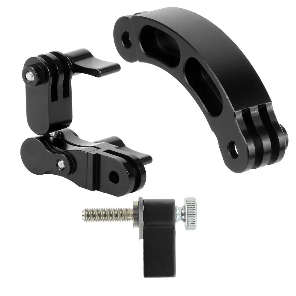 BGNing регулируемое основание Крепление для Gopro Hero 8 7 5 Xiaomi yi для sjcam для DJI Экшн камеры штатив шлем ремень крепление аксессуар - Цвет: No Logo Set B