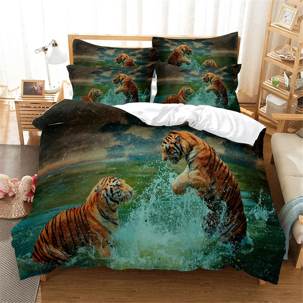 

3D tiger Bedding Set Queen Bedding Duvet Cover Set Bedding Set Bed Cover Cotton Queen Bedroom Bed Cover Set Bed Set Bedding