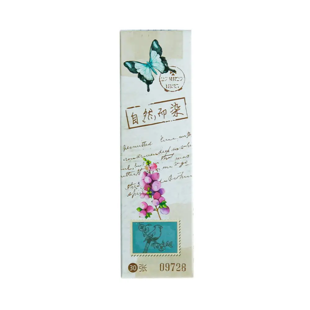 

30Pcs/box Vintage Plant Paper Bookmark Gift Greeting Card Message Card Stationery Office Supplies