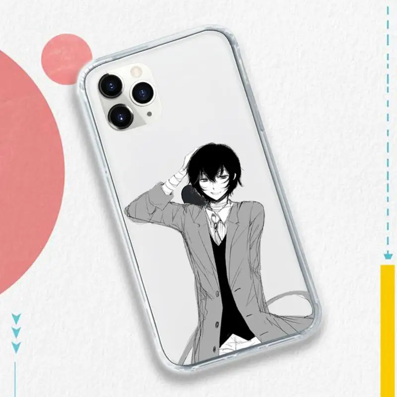 

Literary stray dog anime Phone Case Transparent soft For iphone 5 5s 5c se 6 6s 7 8 11 12 plus mini x xs xr pro max