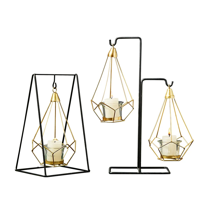

Nordic Style Candlestick Creative Iron Light Luxury Romantic Dinner Candle Holder Ornaments Bougeoir Room Decoration BS50ZT