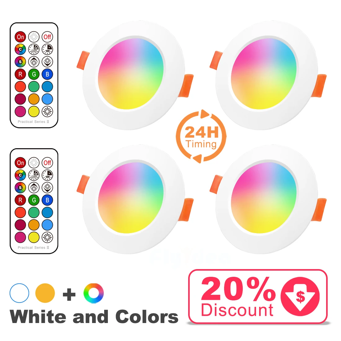 

Spot LED Ceiling Lamp Recessed Round Light Smart Indoor Lighting Luminaire RGB Color Dimmable Remote Control Downlight 110V 220V