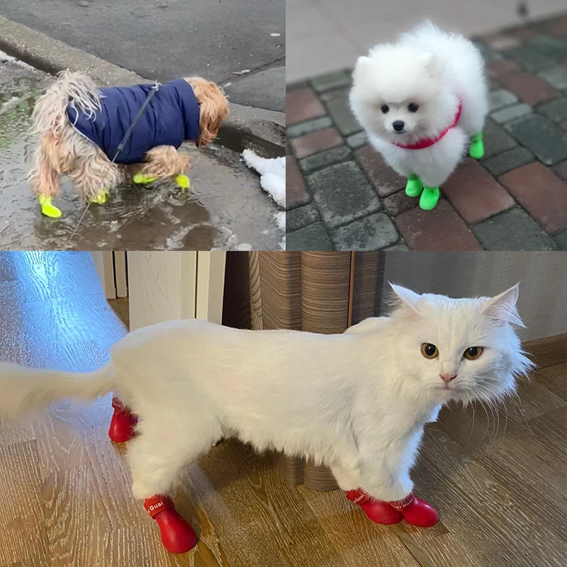 Летние противоскользящие Водонепроницаемый собачья обувь мягкие резиновые