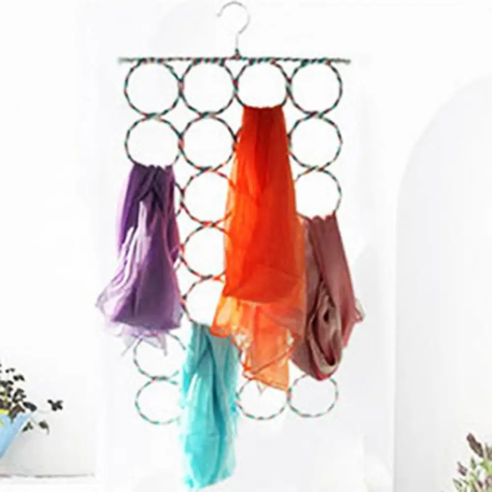

28 Ring Hole Practical Shawl Towels Hanger Plastic Scarves Holder Wrinkle Resistant for Cloakroom