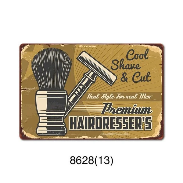 

Barber shop Metal Sign Vintage Tin Sign Plaque Metal Vintage Wall Decor for barber shop Retro Metal Posters Iron Painting