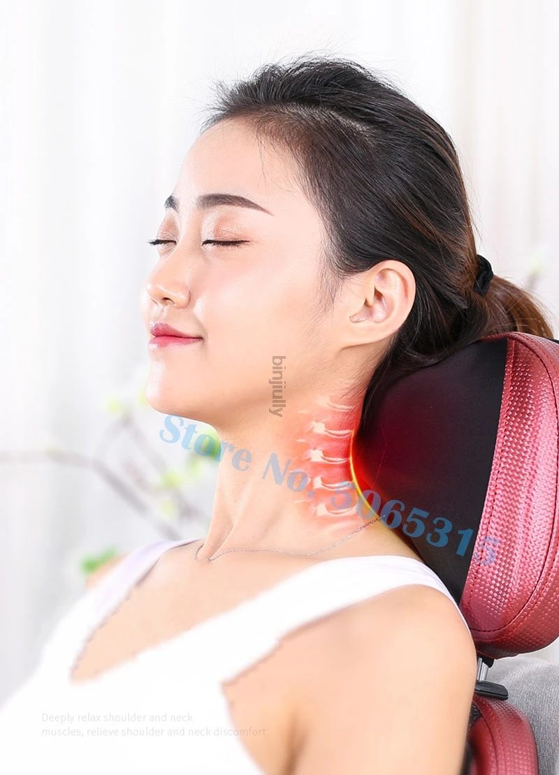 Электрическая Шейная подушка Массажер для позвоночника многофункциональная