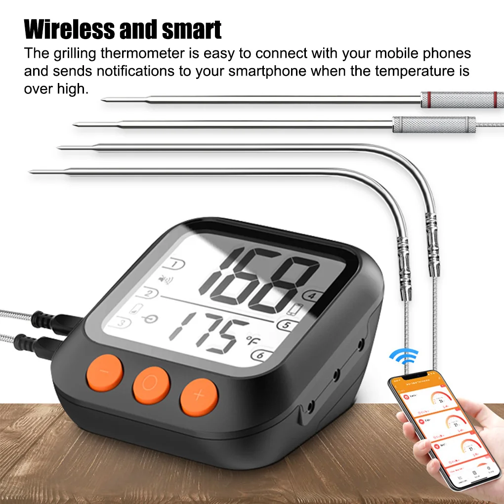 

Tuya Wifi Smart Thermometer For BBQ Barbecue Meat Tuya Smart Life Mobile APP Control Water Temperature Measurement Accessories