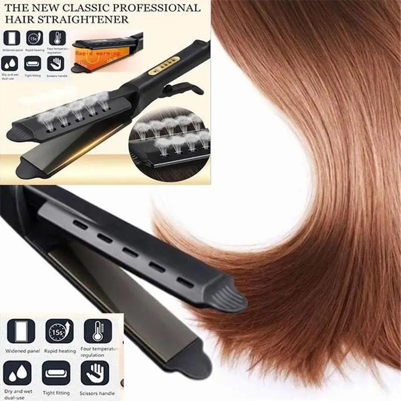 Hair Straightener Four-gear Temperature Adjustment Ceramic Tourmaline Ionic Flat Iron for Women Widen Panel | Красота и здоровье
