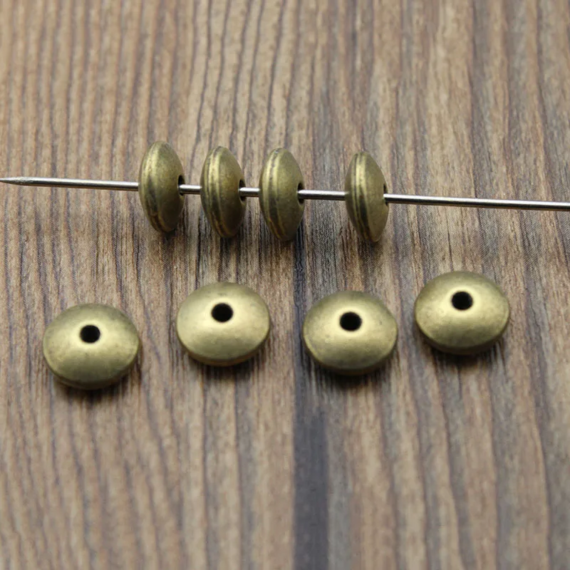 Бусины из металла антикварный бронзовый овальный в форме НЛО для