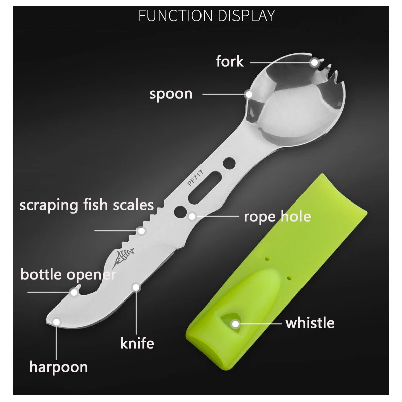 Многофункциональный Открытый кемпинговая вилка нож набор ложек 210 Стальной