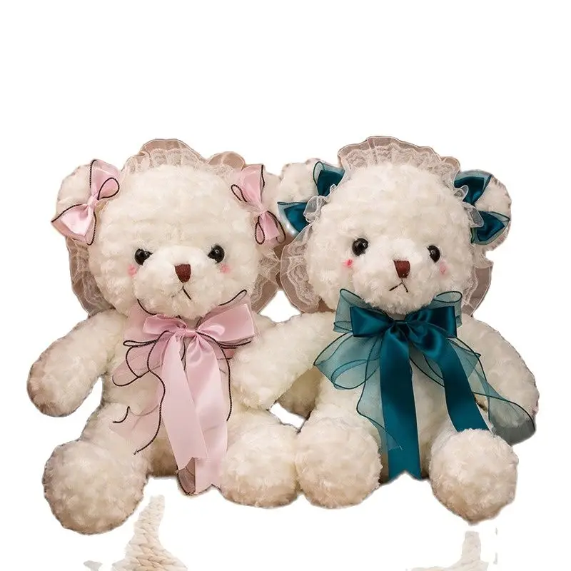 

New Cute Lolita Bear PLush Dressing Doll Stuffed Pricess GirlySweet Ribbon Teddy Bear Doll Soft Bears Plush Toy High Quaity Gift