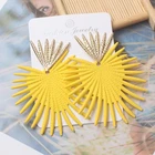 Серьги-подвески в стиле ретро с листьями, цветами, сердцами, в европейском и американском стиле, крупные металлические геометрические серьги, свадебные украшения, 5 цветов