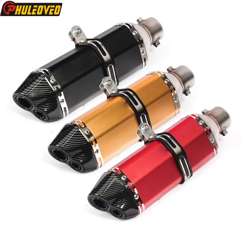 Универсальный глушитель выхлопной трубы мотоцикла двойное отверстие для выхода